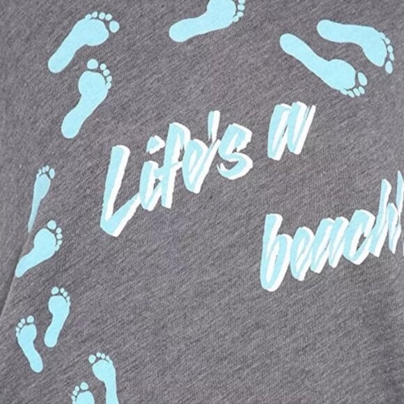 Wildfox Life is a Beach Muscle Tee Tank Grey Small T-Shirt Made in USA Bohemian - Picture 5 of 9